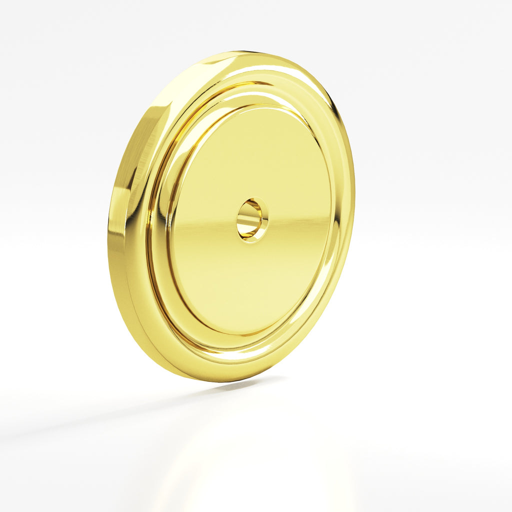 Colonial Bronze Series 9203 1.5" Round Grooved Backplate French Gold / 1.5"