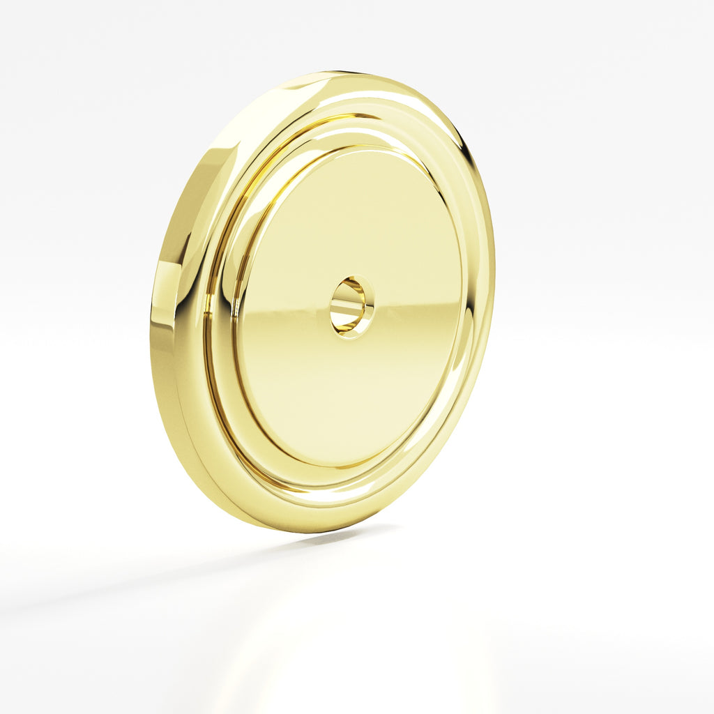 Colonial Bronze Series 9203 1.5" Round Grooved Backplate Polished Brass / 1.5"