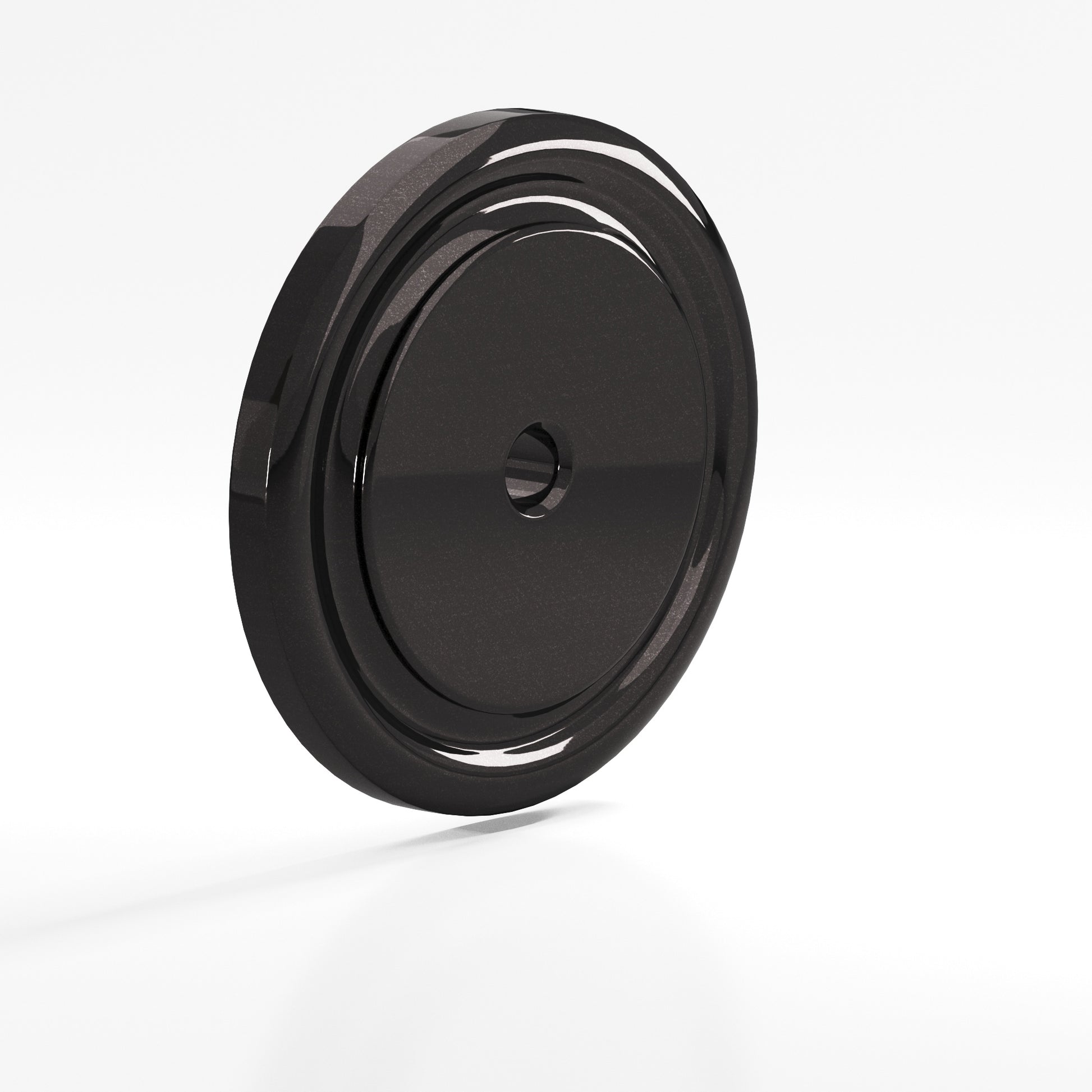 Colonial Bronze Series 203 1.5" Round Grooved Backplate Satin Black / 1.5"