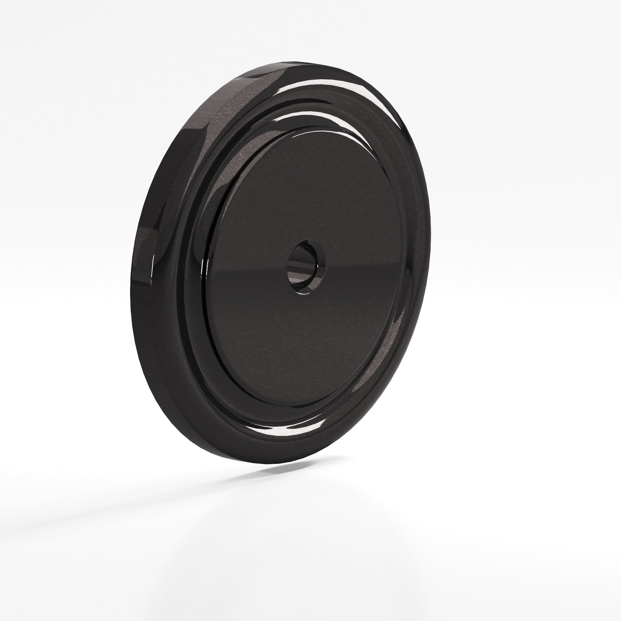 Colonial Bronze Series 203 1.5" Round Grooved Backplate Satin Black / 1.5"