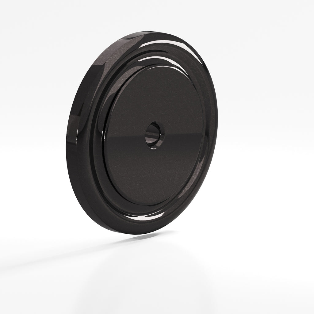 Colonial Bronze Series 9203 1.5" Round Grooved Backplate Satin Black / 1.5"