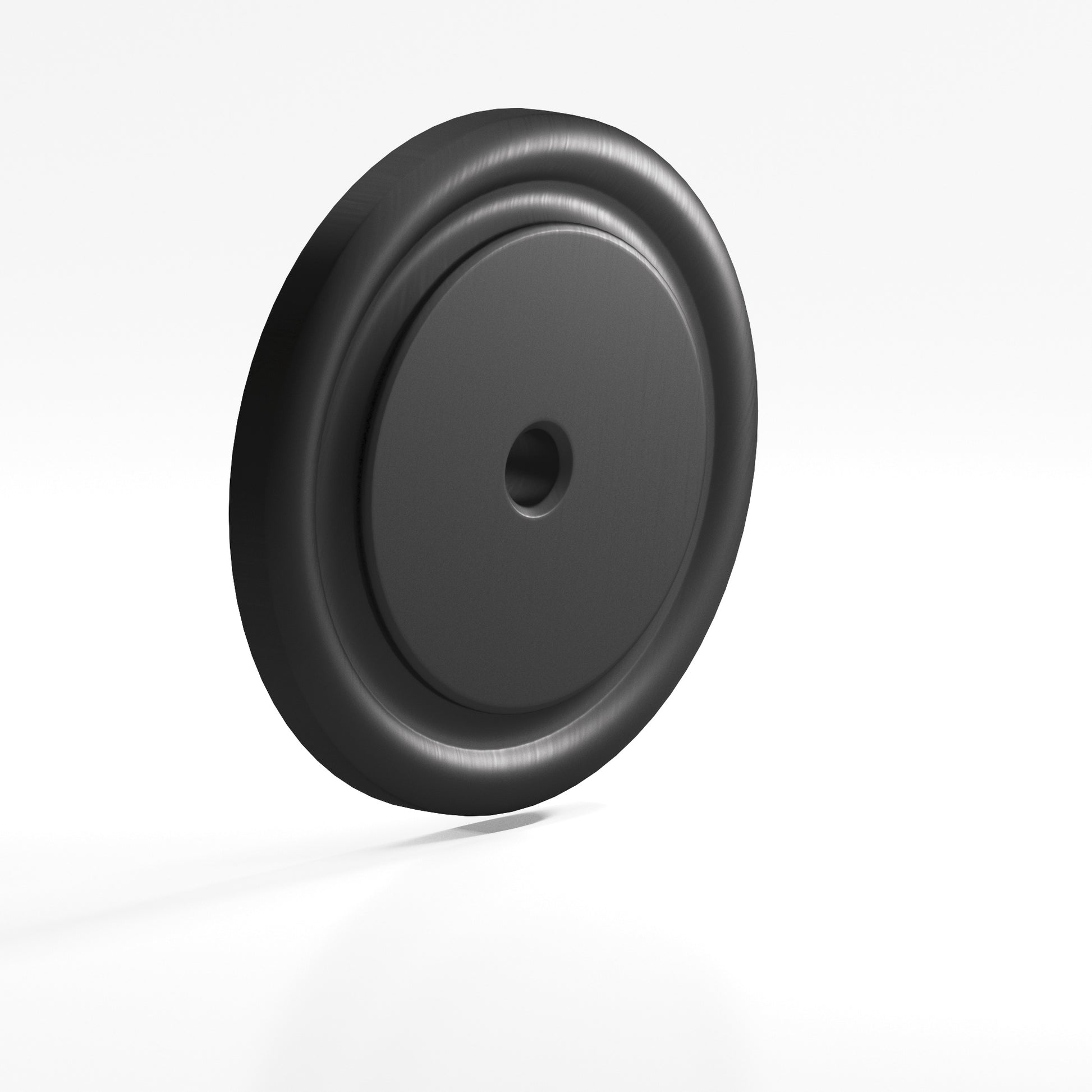 Colonial Bronze Series 203 1.5" Round Grooved Backplate Matte Satin Black / 1.5"