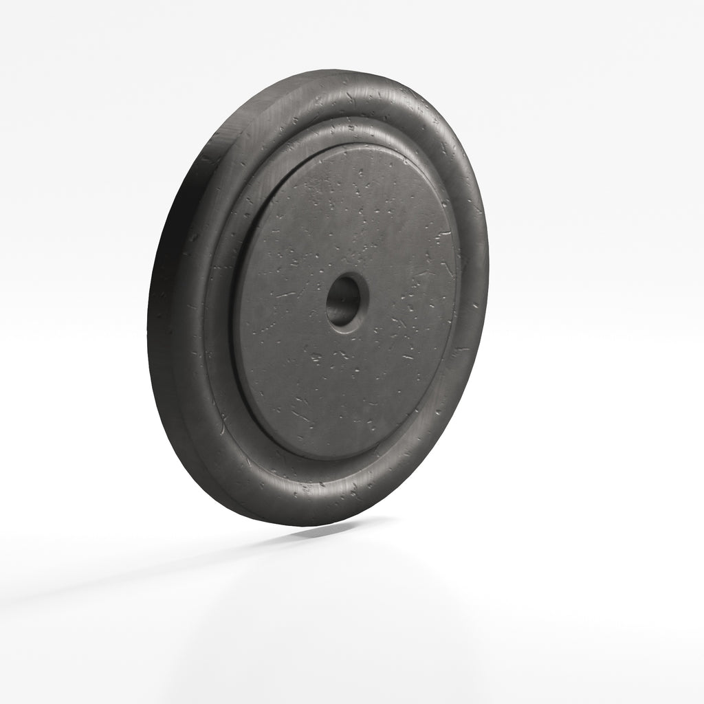 Colonial Bronze Series 9202 1.75" Round Grooved Backplate Distressed Satin Black / 1.75"