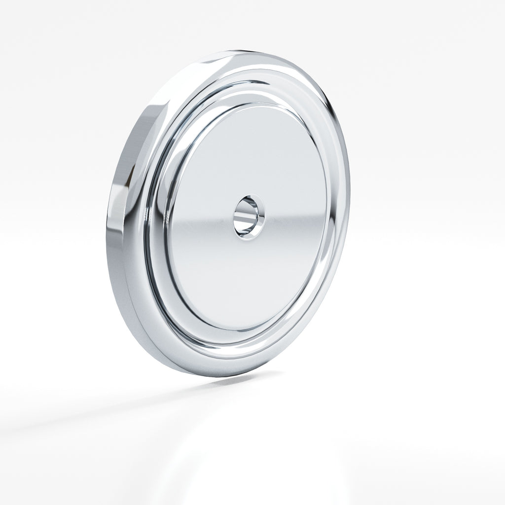 Colonial Bronze Series 9202 1.75" Round Grooved Backplate Polished Chrome / 1.75"