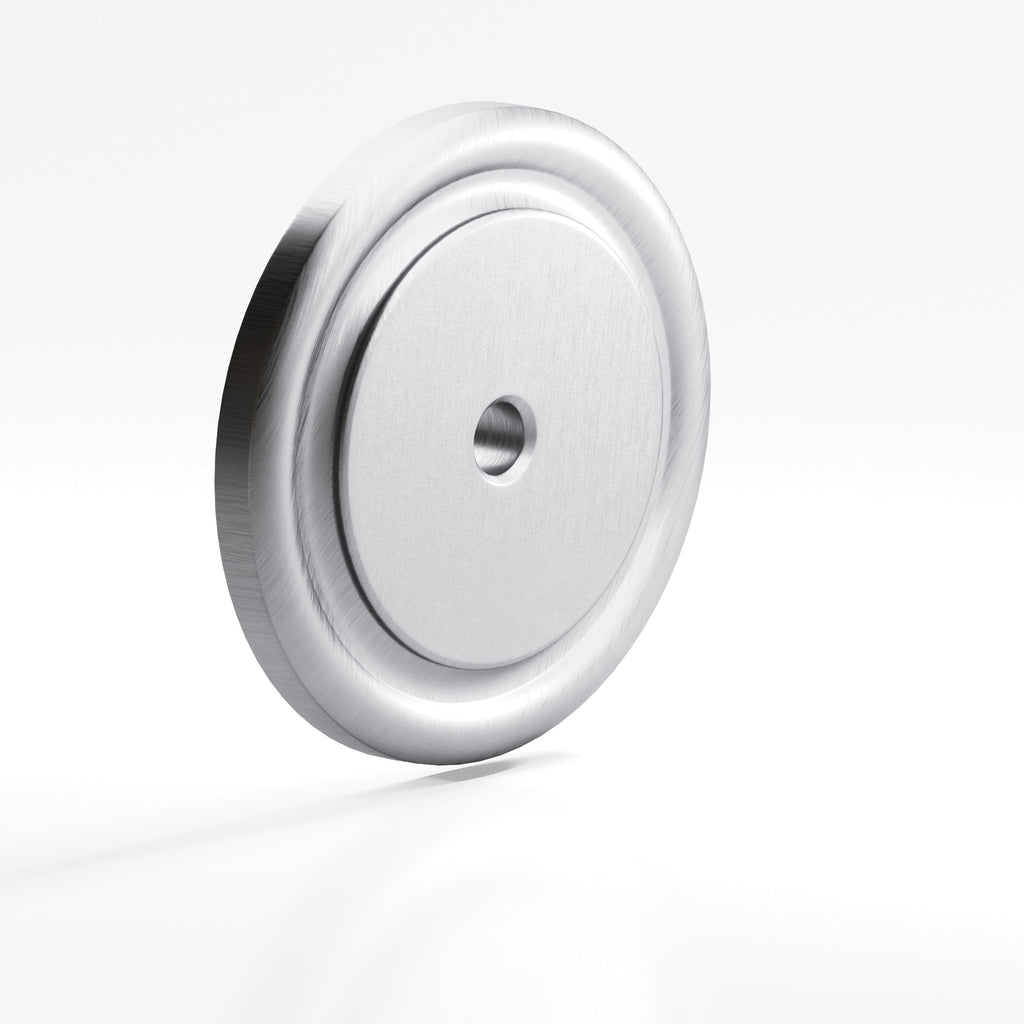 Colonial Bronze Series 9202 1.75" Round Grooved Backplate Matte Satin Chrome / 1.75"