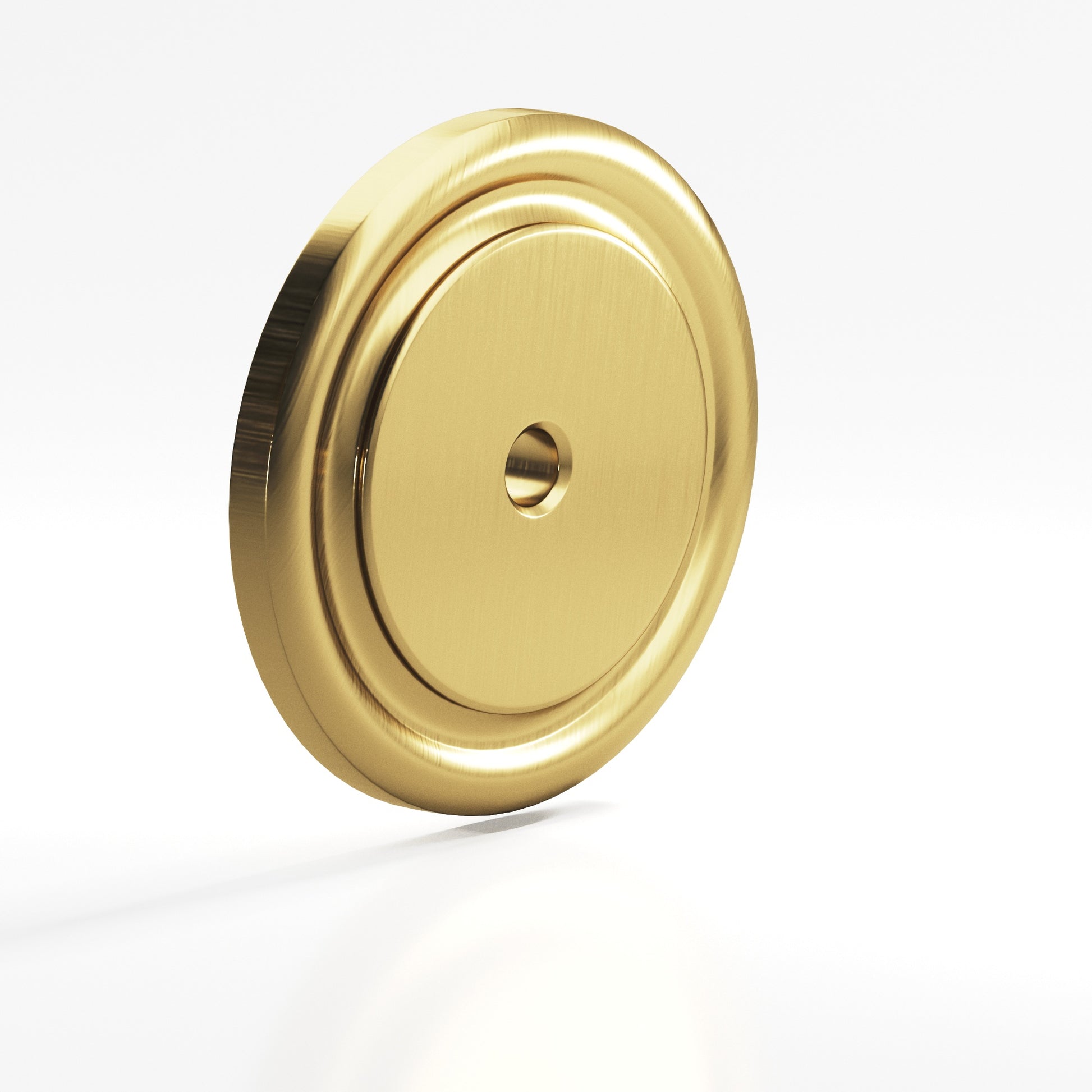 Colonial Bronze Series 203 1.5" Round Grooved Backplate Satin Brass / 1.5"