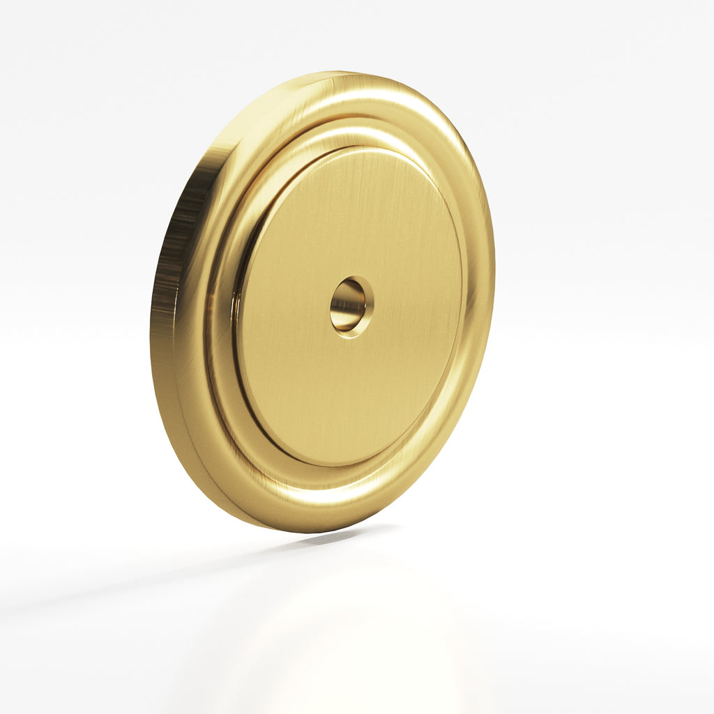 Colonial Bronze Series 9203 1.5" Round Grooved Backplate Unlacquered Satin Brass / 1.5"