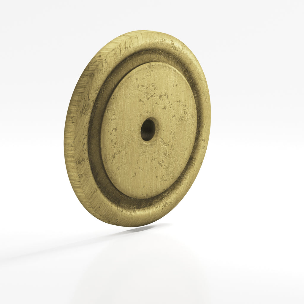 Colonial Bronze Series 9202 1.75" Round Grooved Backplate Distressed Antique Brass / 1.75"