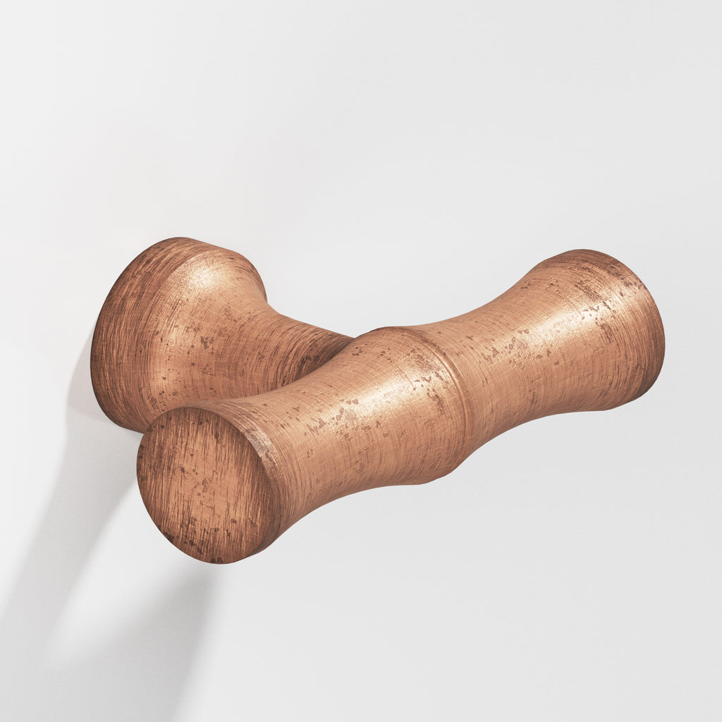 Colonial Bronze Series 283 1.75" Bamboo Cabinet T-Knob With Flared Post Distressed Antique Copper / 1.75"