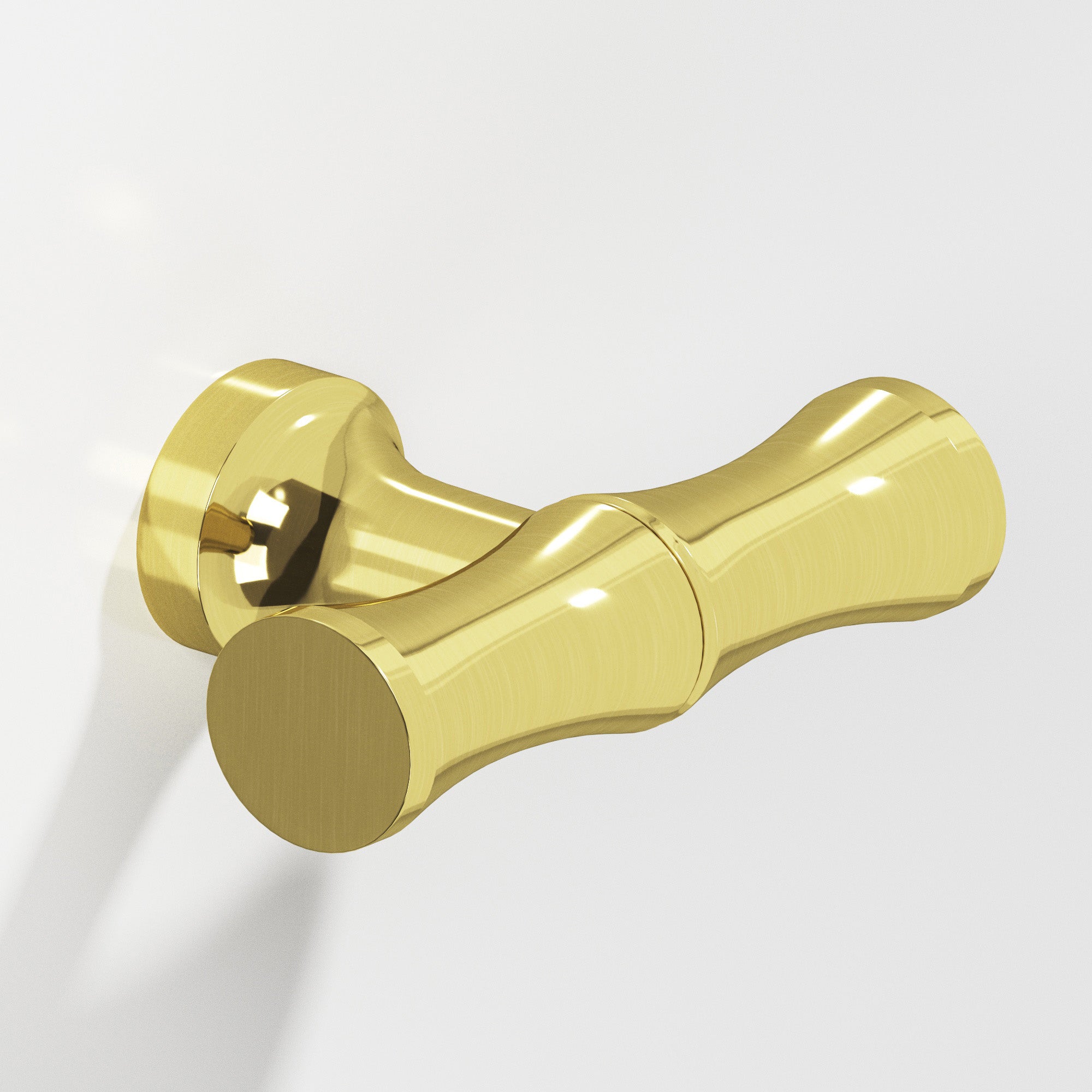Colonial Bronze Series 283 1.75" Bamboo Cabinet T-Knob With Flared Post Unlacquered Polished Brass / 1.75"