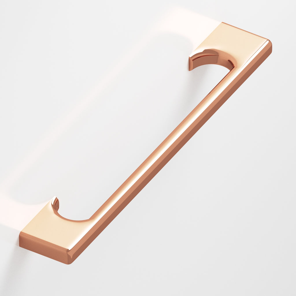 Colonial Bronze Series 3730 4" Rectangular Cabinet Pull With Radiused Edges And Scalloped Legs Polished Copper / 4"