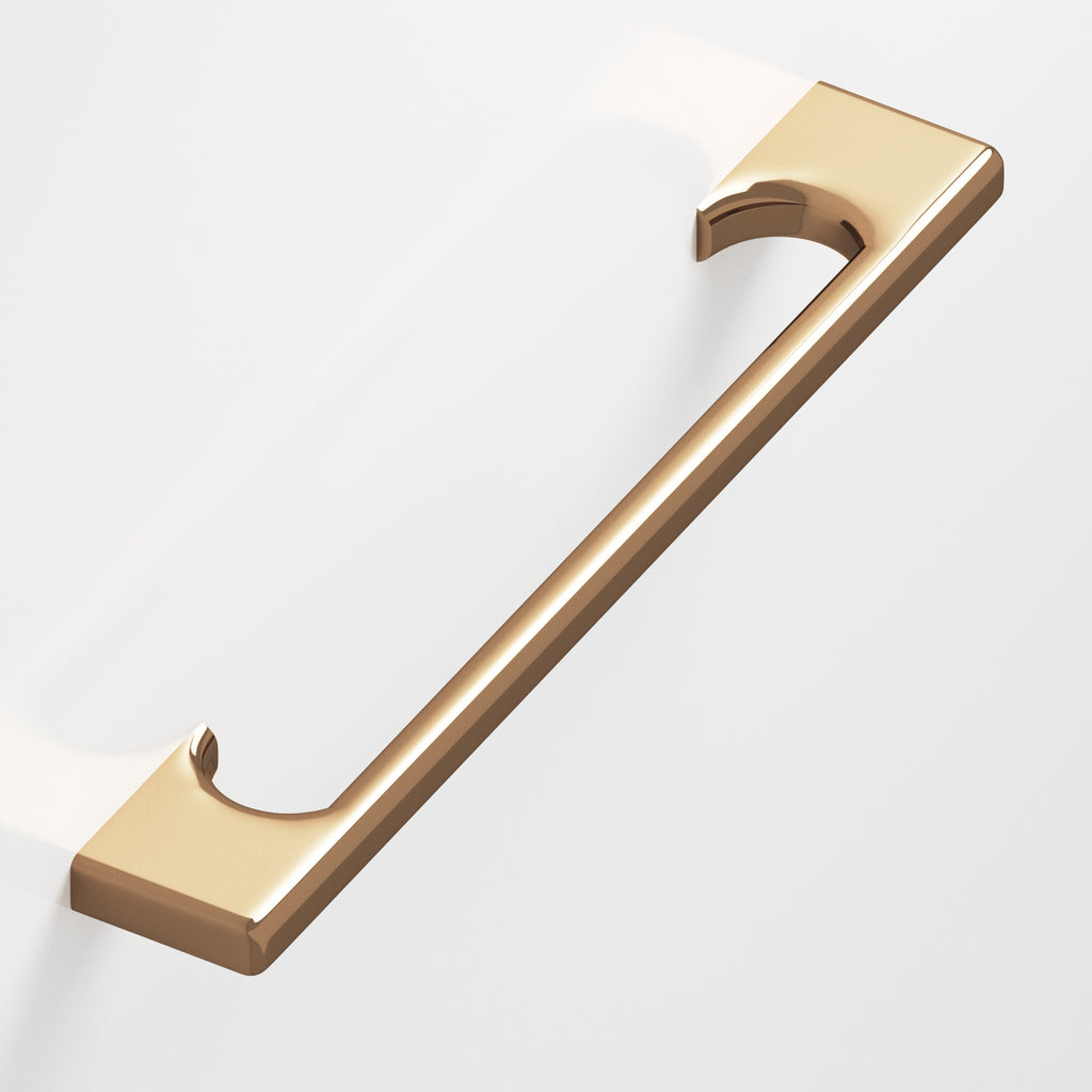 Colonial Bronze Series 3731 10" Rectangular Pull With Radiused Edges And Rectangular Scalloped Legs Polished Bronze / 10"