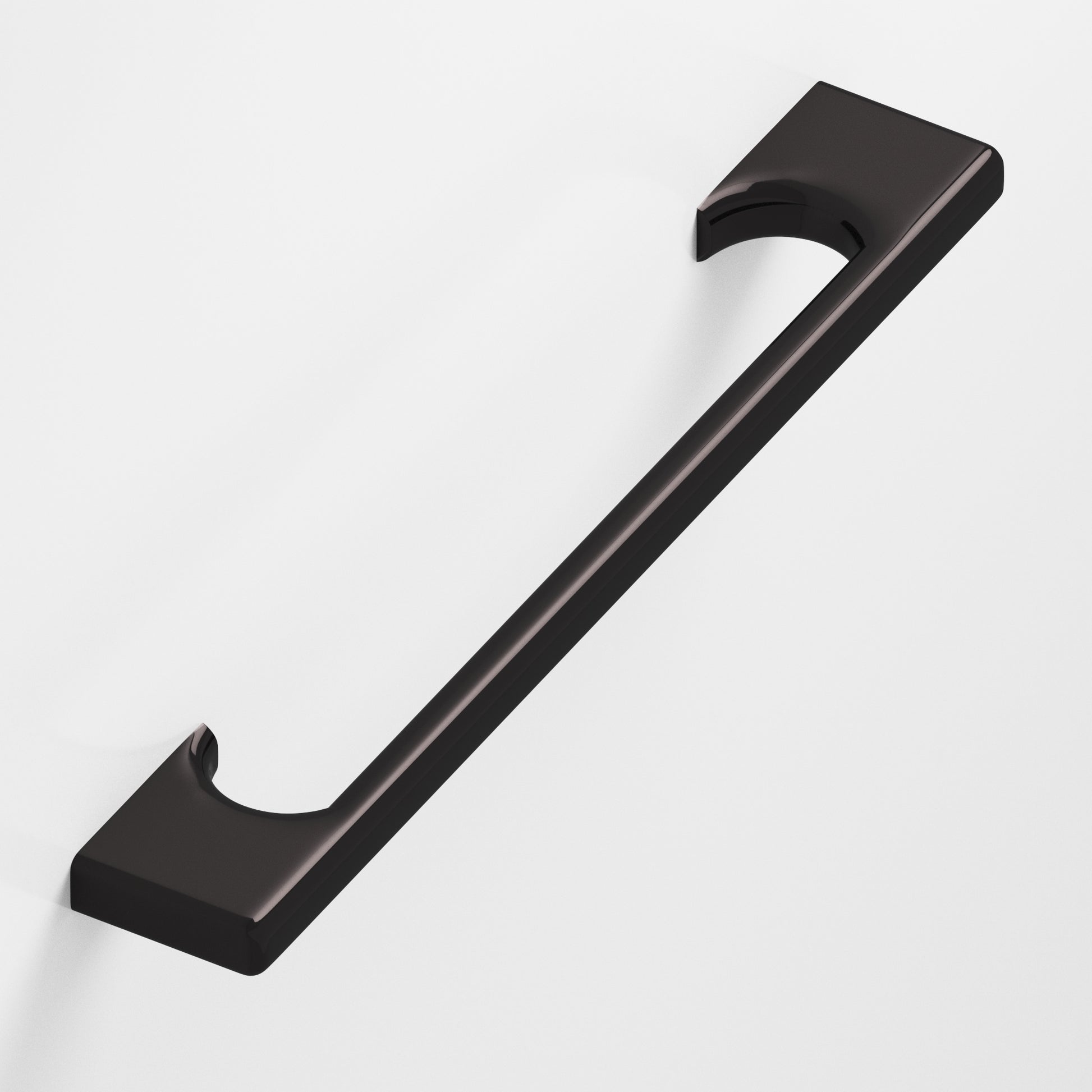 Colonial Bronze Series 3730 10" Rectangular Pull With Radiused Edges And Rectangular Scalloped Legs Satin Black / 10"