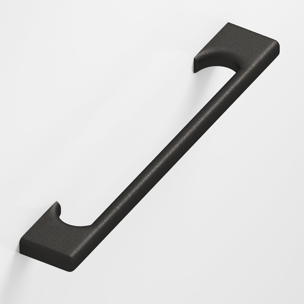 Colonial Bronze Series 3730 4" Rectangular Cabinet Pull With Radiused Edges And Scalloped Legs Frost Black™ / 4"