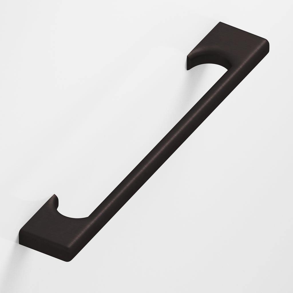 Colonial Bronze Series 3730 4" Rectangular Cabinet Pull With Radiused Edges And Scalloped Legs Matte Dark Statuary Bronze / 4"