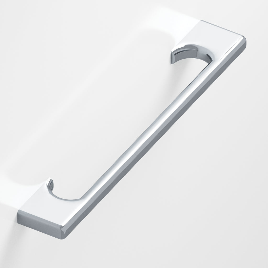 Colonial Bronze Series 3730 8" Rectangular Pull With Radiused Edges And Rectangular Scalloped Legs Polished Chrome / 8"