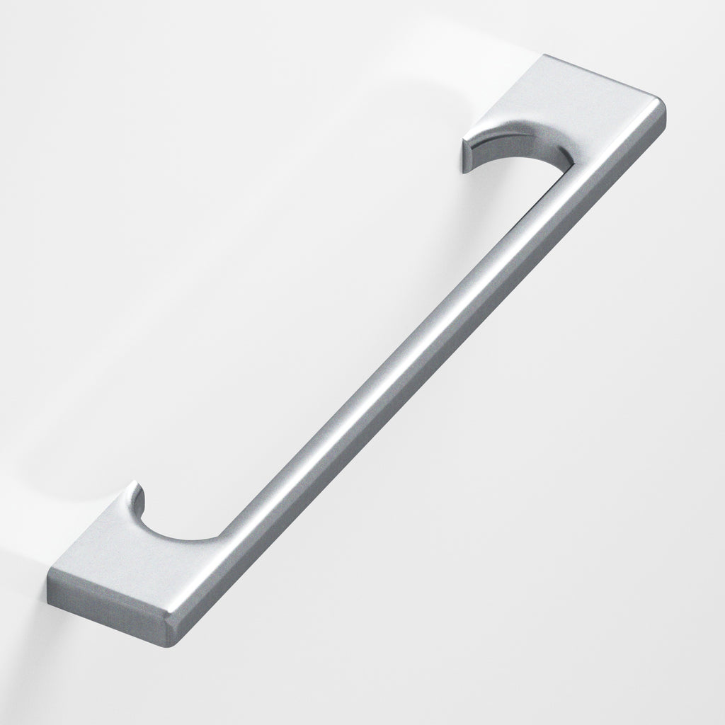 Colonial Bronze Series 3730 8" Rectangular Cabinet Pull With Radiused Edges And Scalloped Legs Satin Chrome / 8"