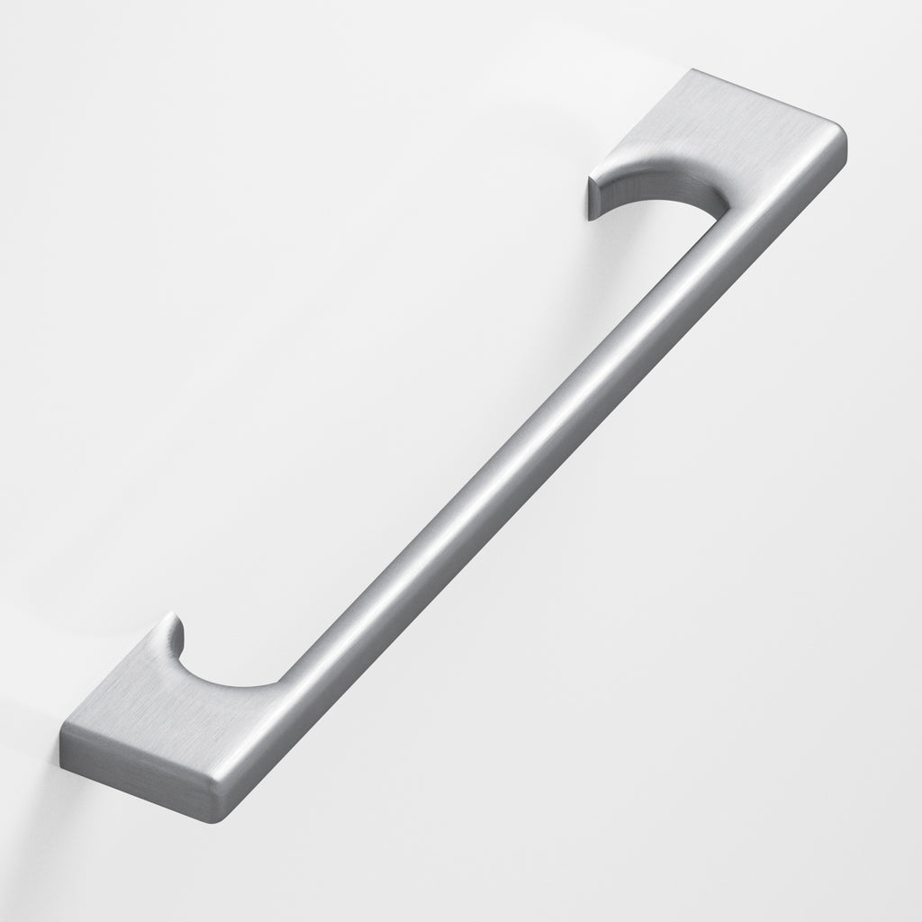 Colonial Bronze Series 3730 4" Rectangular Cabinet Pull With Radiused Edges And Scalloped Legs Matte Satin Chrome / 4"