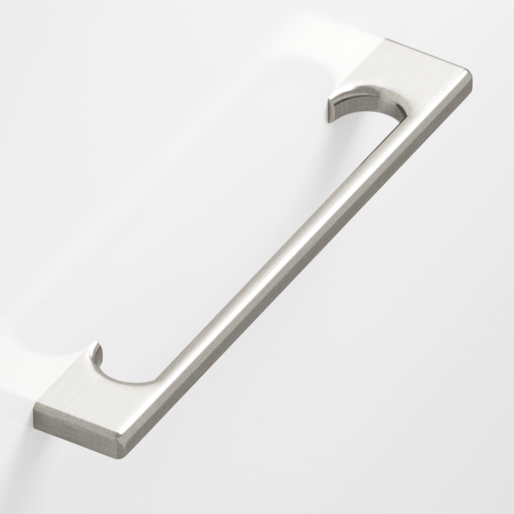 Colonial Bronze Series 3730 8" Rectangular Pull With Radiused Edges And Rectangular Scalloped Legs Satin Nickel / 8"
