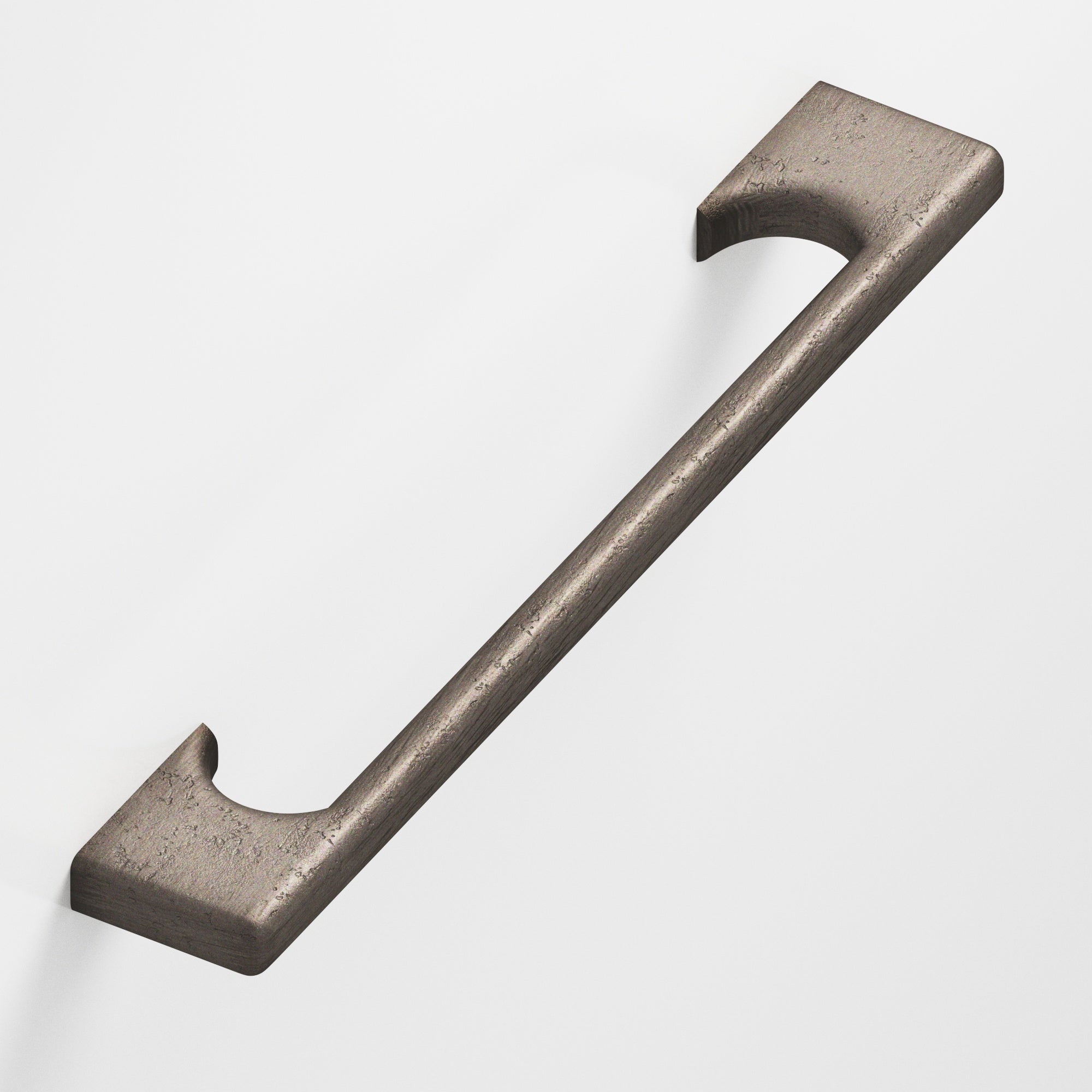 Colonial Bronze Series 3730 5" Rectangular Cabinet Pull With Radiused Edges And Scalloped Legs Distressed Pewter / 5"