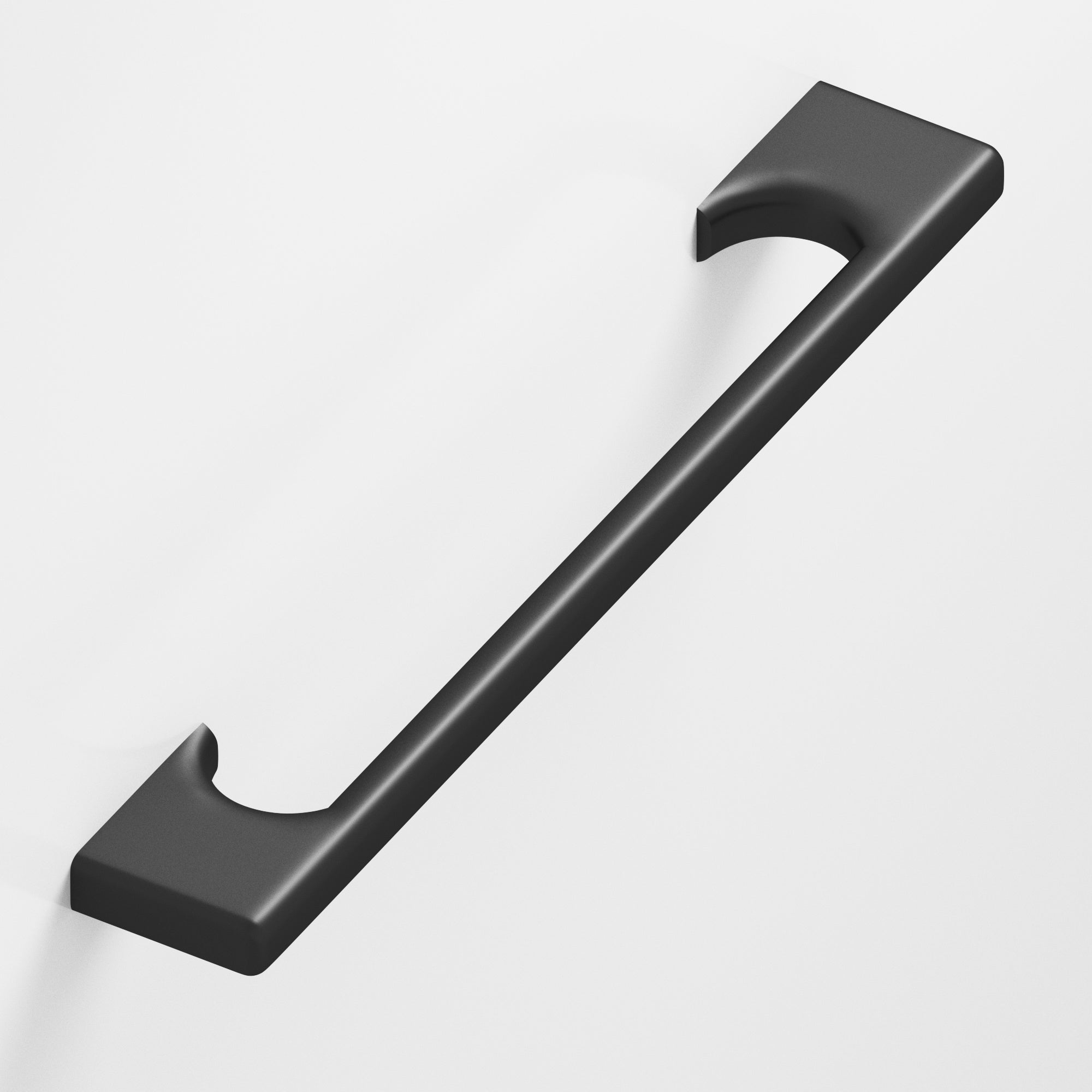 Colonial Bronze Series 3730 6" Rectangular Cabinet Pull With Radiused Edges And Scalloped Legs Matte Graphite / 6"