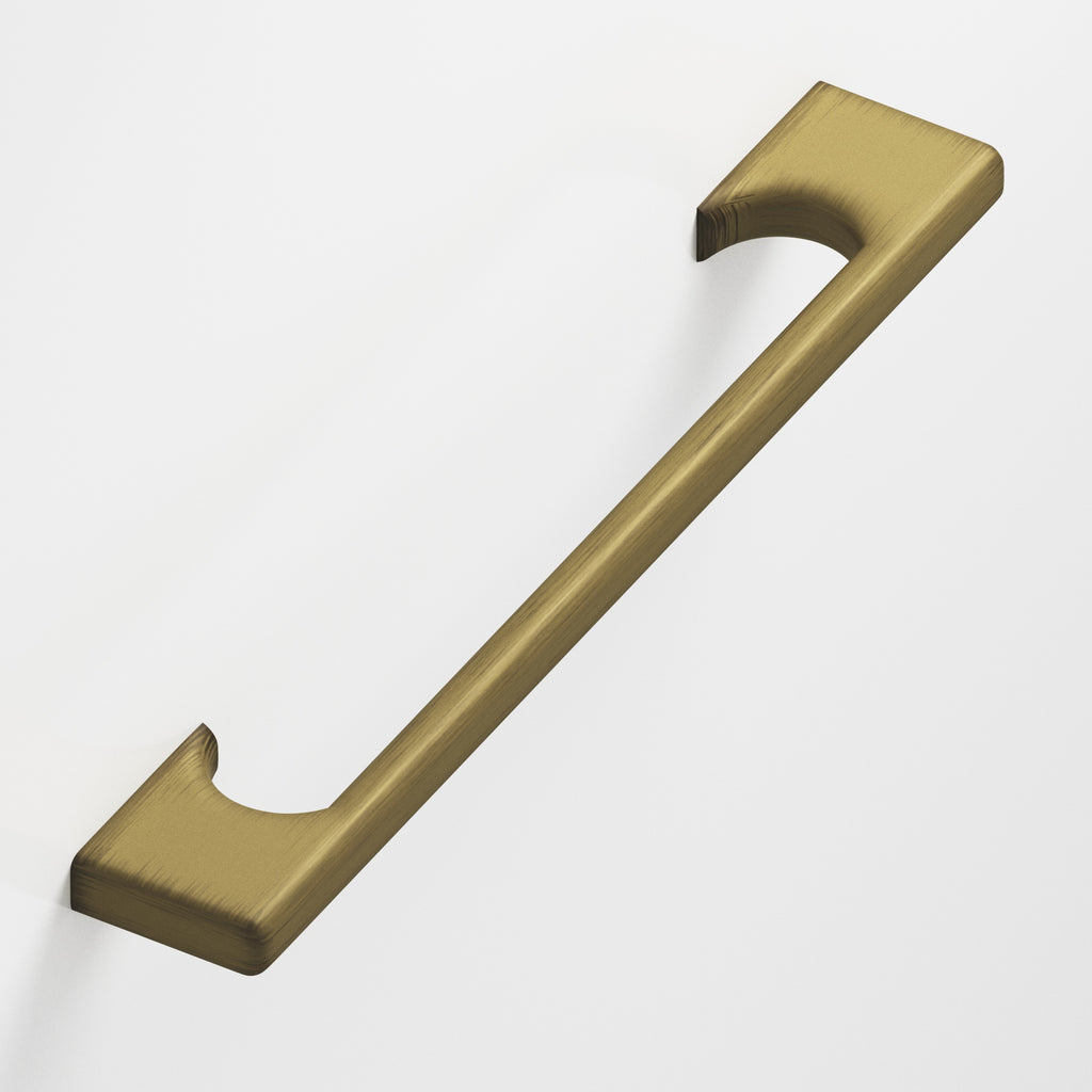 Colonial Bronze Series 3730 4" Rectangular Cabinet Pull With Radiused Edges And Scalloped Legs Matte Antique Satin Brass / 4"