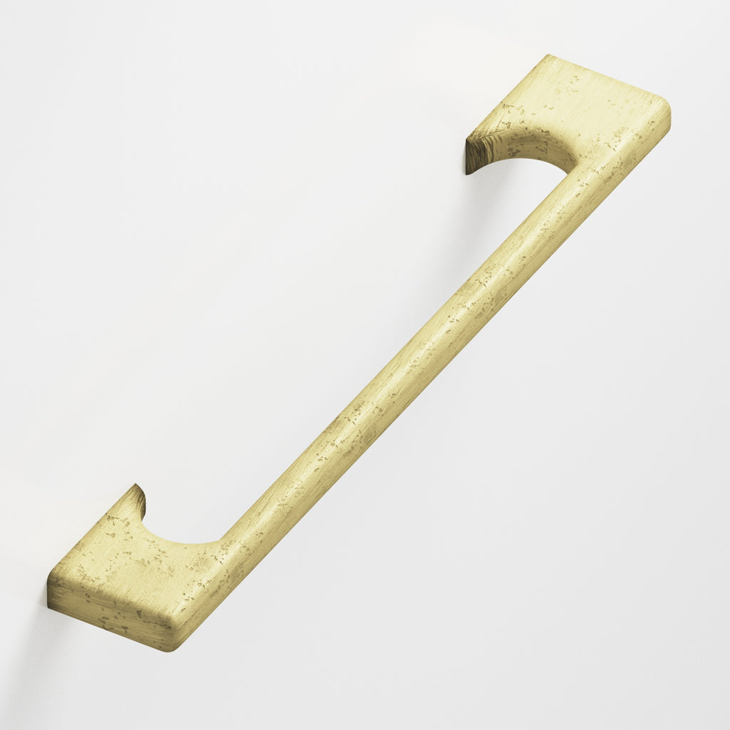 Colonial Bronze Series 3730 6" Rectangular Cabinet Pull With Radiused Edges And Scalloped Legs Distressed Antique Brass / 6"