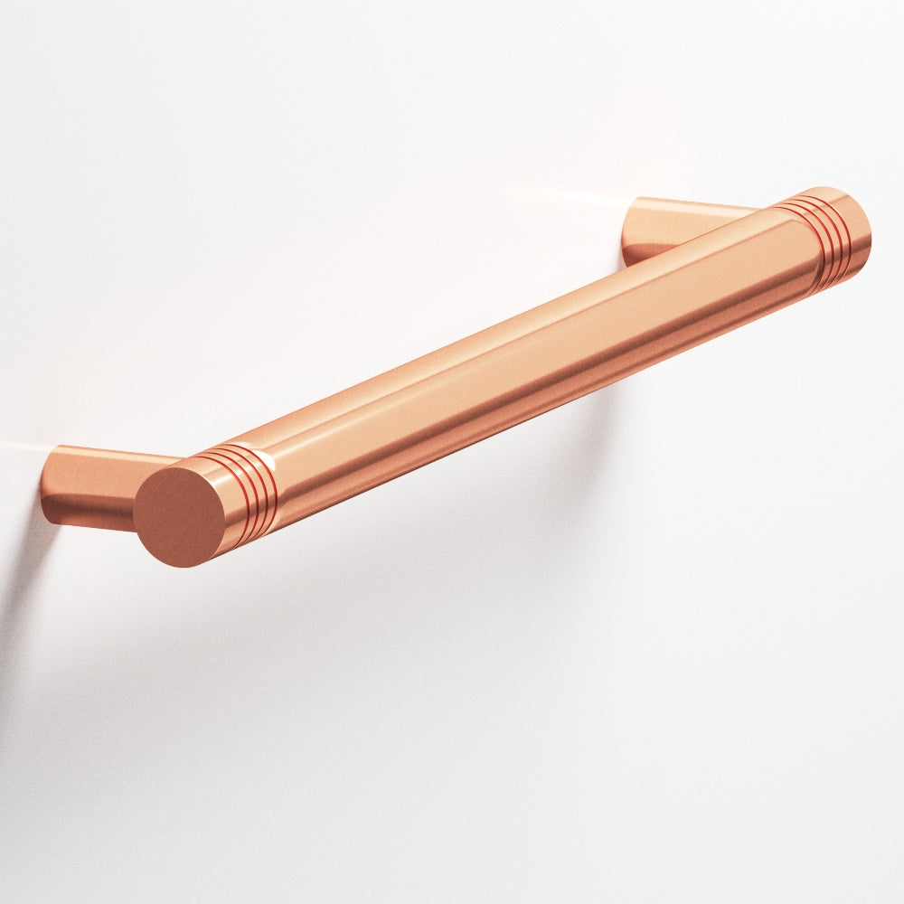 Colonial Bronze Series 413 4" Round Grooved Cabinet Pull With Straight Posts Satin Copper / 4"