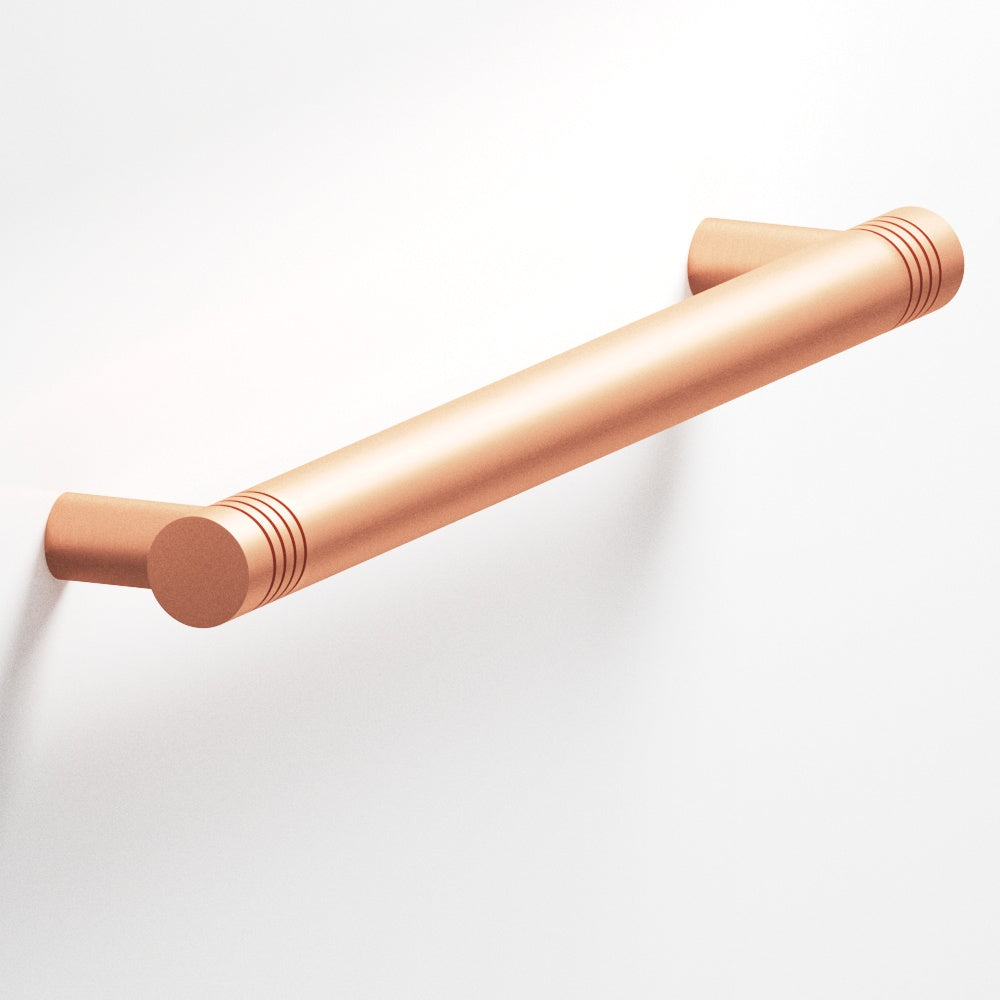 Colonial Bronze Series 415 8" Round Grooved Cabinet Pull With Straight Posts Matte Satin Copper / 8"
