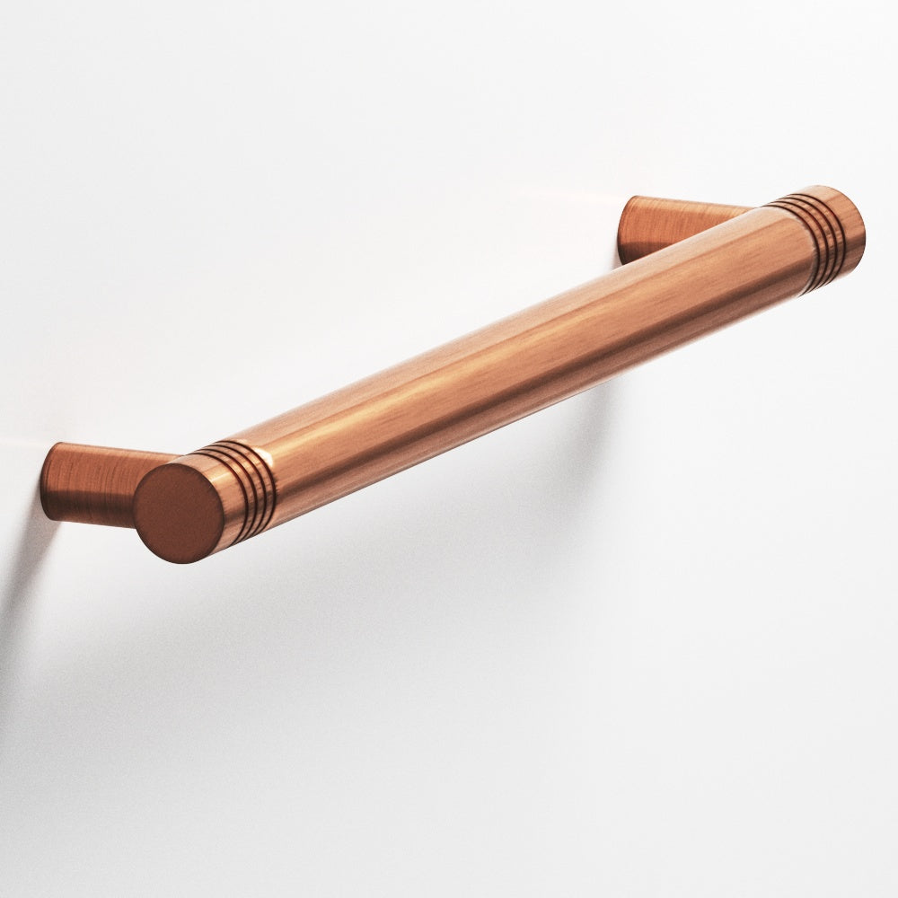 Colonial Bronze Series 415 8" Round Grooved Cabinet Pull With Straight Posts Antique Copper / 8"