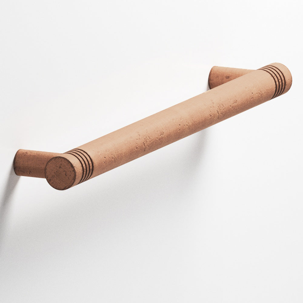 Colonial Bronze Series 413 8" Round Grooved Cabinet Pull With Straight Posts Distressed Antique Copper / 8"