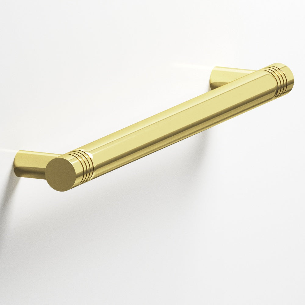 Colonial Bronze Series 415 6" Round Grooved Cabinet Pull With Straight Posts Polished Brass / 6"