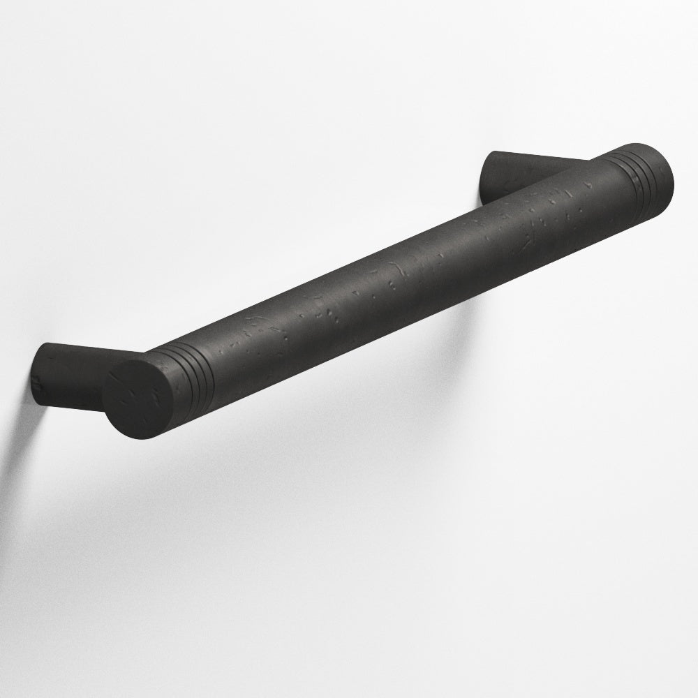 Colonial Bronze Series 413 3.5" Round Grooved Cabinet Pull With Straight Posts Distressed Satin Black / 3.5"