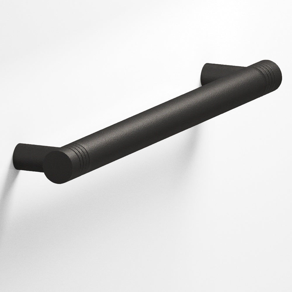 Colonial Bronze Series 414 4" Round Grooved Cabinet Pull With Straight Posts Frost Black™ / 4"