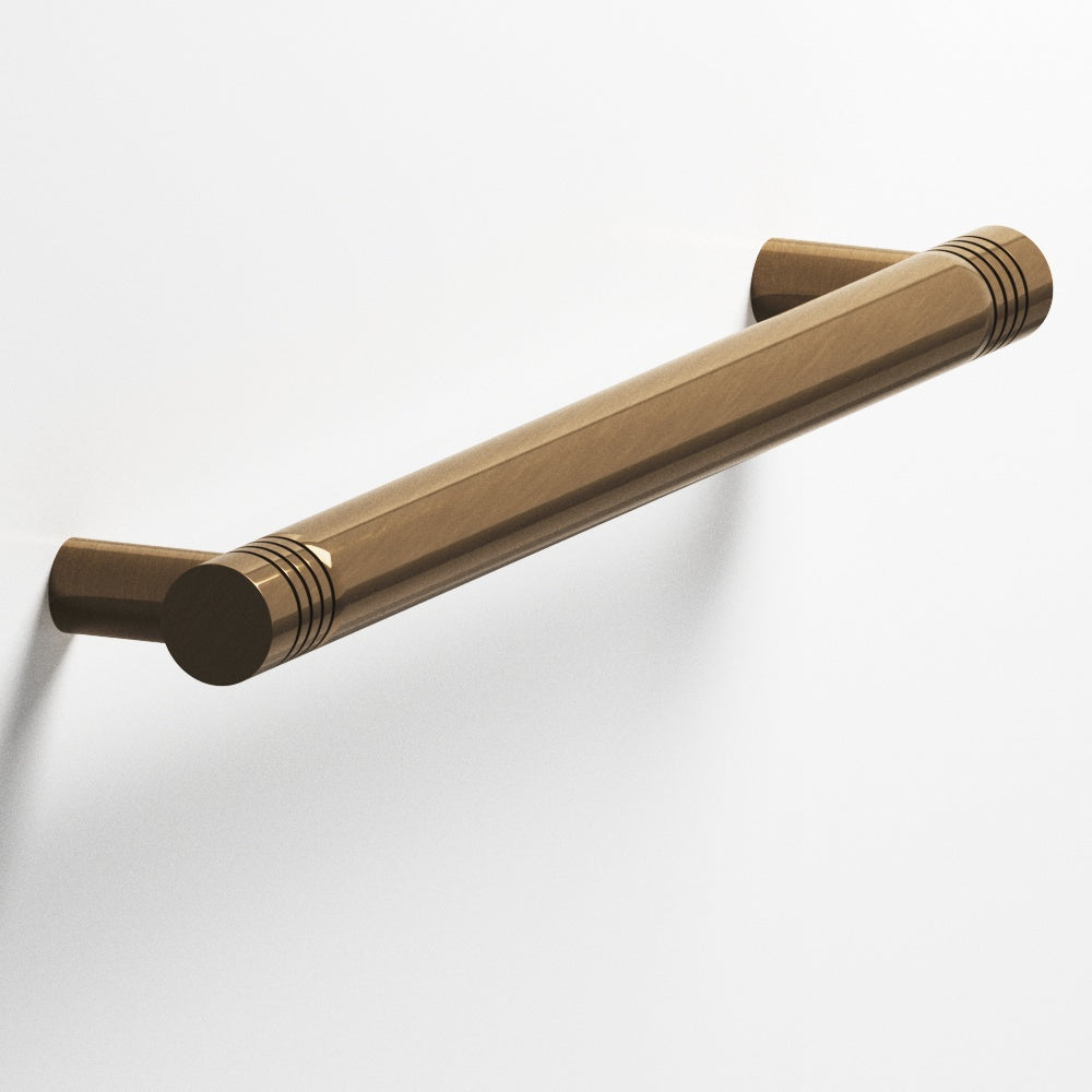 Colonial Bronze Series 415 8" Round Grooved Cabinet Pull With Straight Posts Light Statuary Bronze / 8"