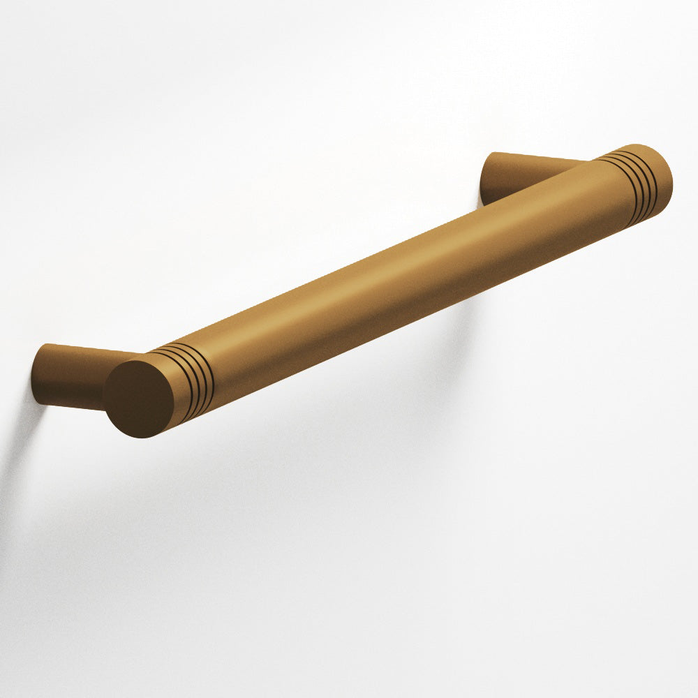 Colonial Bronze Series 414 6" Round Grooved Cabinet Pull With Straight Posts Matte Light Statuary Bronze / 6"