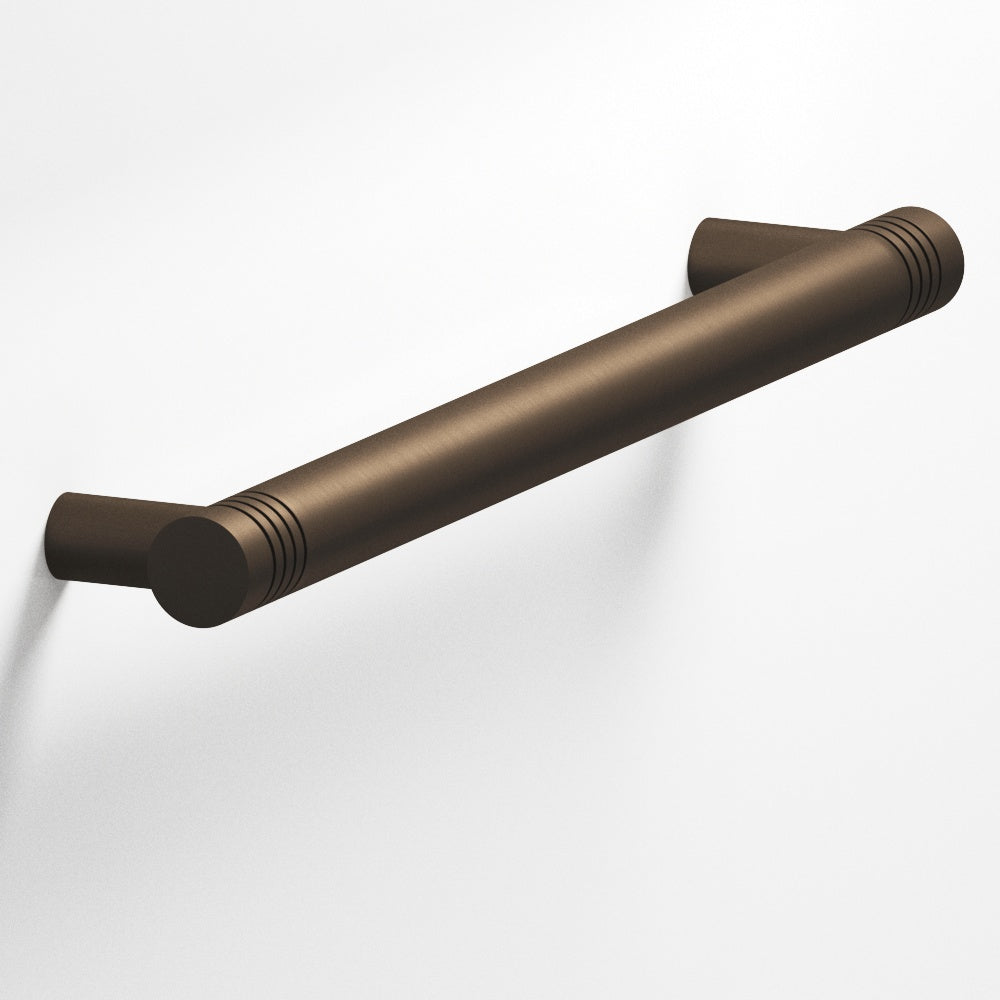 Colonial Bronze Series 415 8" Round Grooved Cabinet Pull With Straight Posts Heritage Bronze / 8"