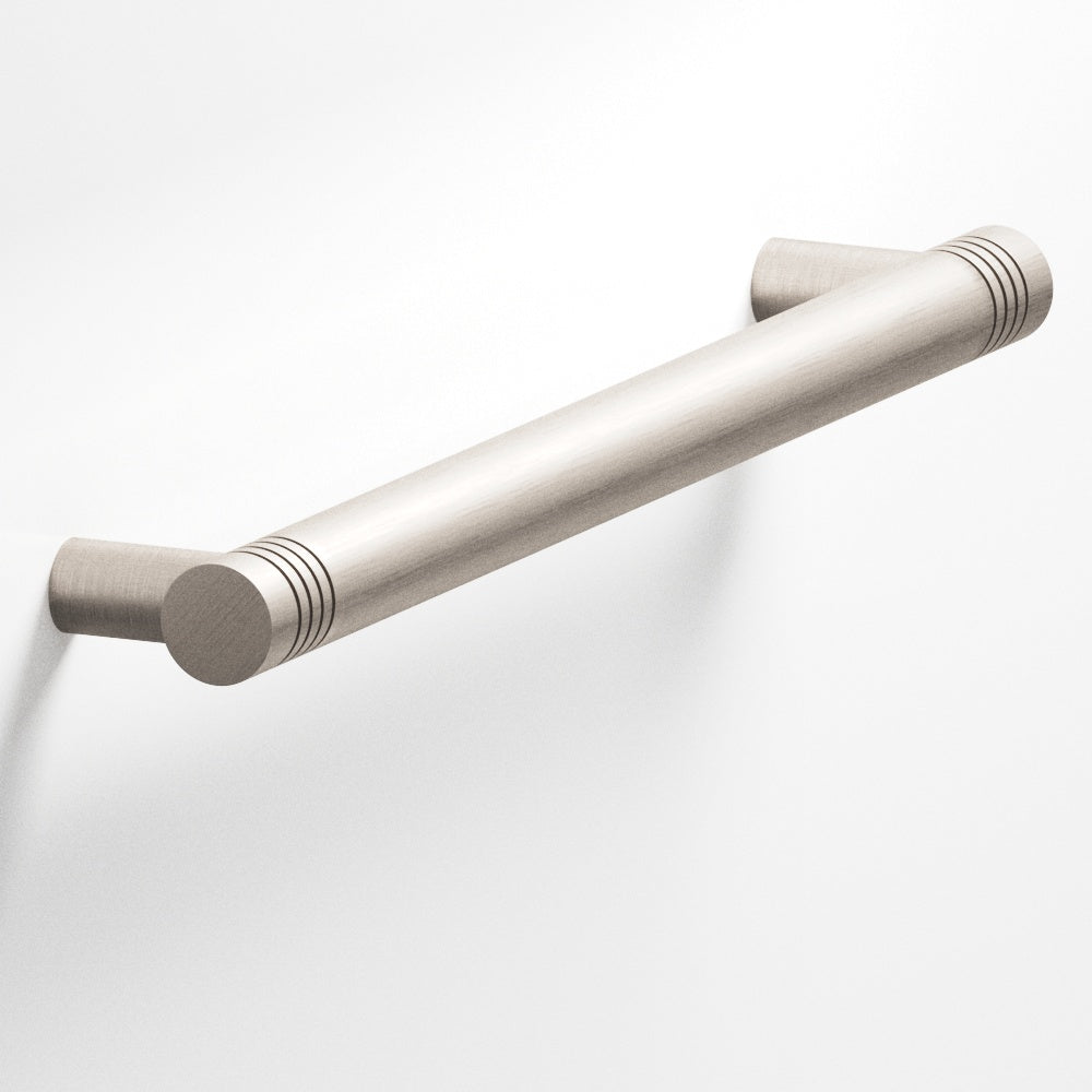 Colonial Bronze Series 415 6" Round Grooved Cabinet Pull With Straight Posts Matte Satin Nickel / 6"