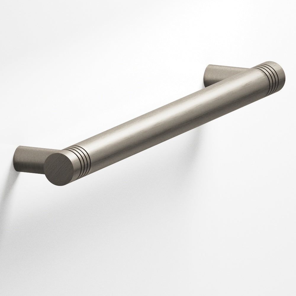 Colonial Bronze Series 415 8" Round Grooved Cabinet Pull With Straight Posts Matte Pewter / 8"
