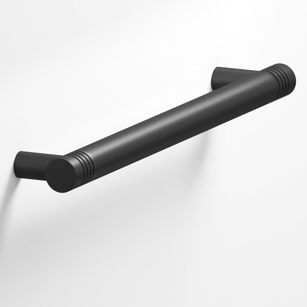 Colonial Bronze Series 415 8" Round Grooved Cabinet Pull With Straight Posts Matte Graphite / 8"