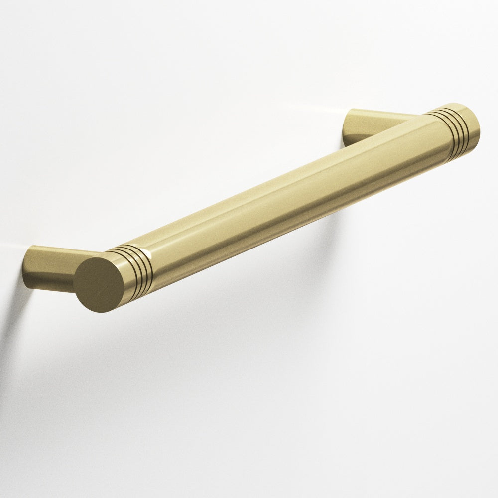 Colonial Bronze Series 414 8" Round Grooved Cabinet Pull With Straight Posts Antique Brass / 8"