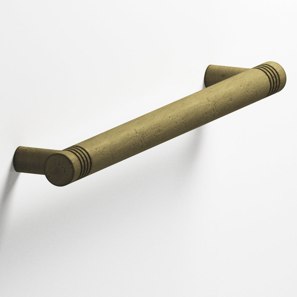 Colonial Bronze Series 413 6" Round Grooved Cabinet Pull With Straight Posts Distressed Antique Brass / 6"