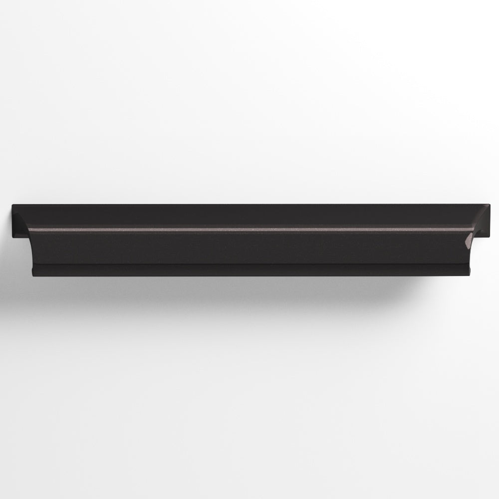 Colonial Bronze Series 420 4" Waterfall Cabinet Pull With Scalloped Ends Satin Black / 4"