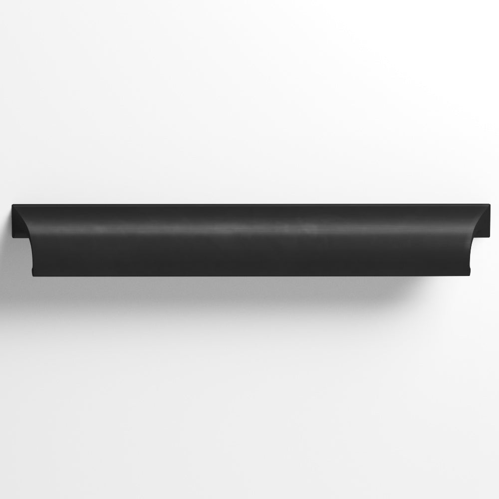 Colonial Bronze Series 420 3.5" Waterfall Cabinet Pull With Scalloped Ends Matte Satin Black / 3.5"