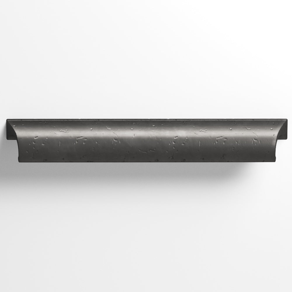 Colonial Bronze Series 420 1.5" Waterfall Cabinet Pull With Scalloped Ends Distressed Satin Black / 1.5"
