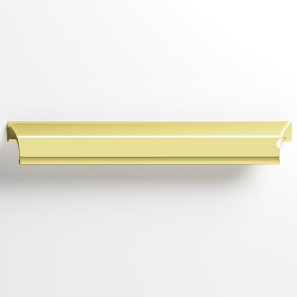 Colonial Bronze Series 420 3.5" Waterfall Cabinet Pull With Scalloped Ends Unlacquered Polished Brass / 3.5"