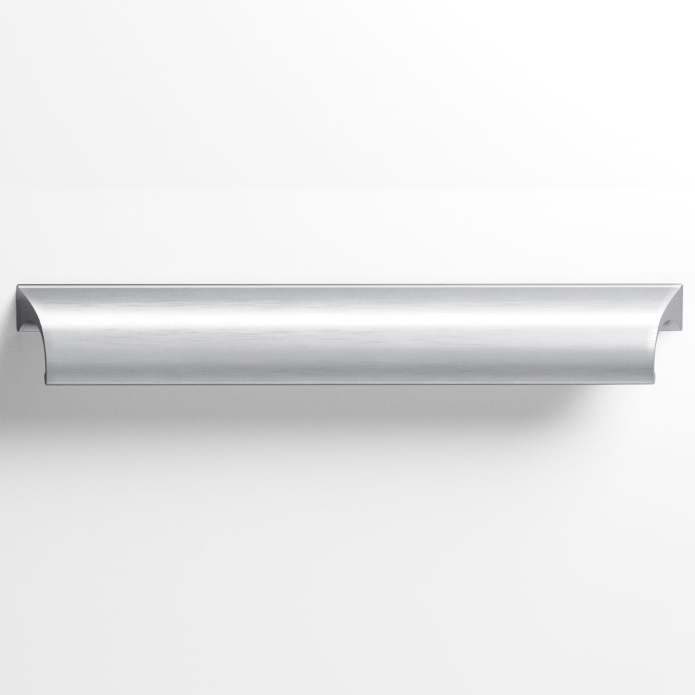 Colonial Bronze Series 420 3.5" Waterfall Cabinet Pull With Scalloped Ends Matte Satin Chrome / 3.5"