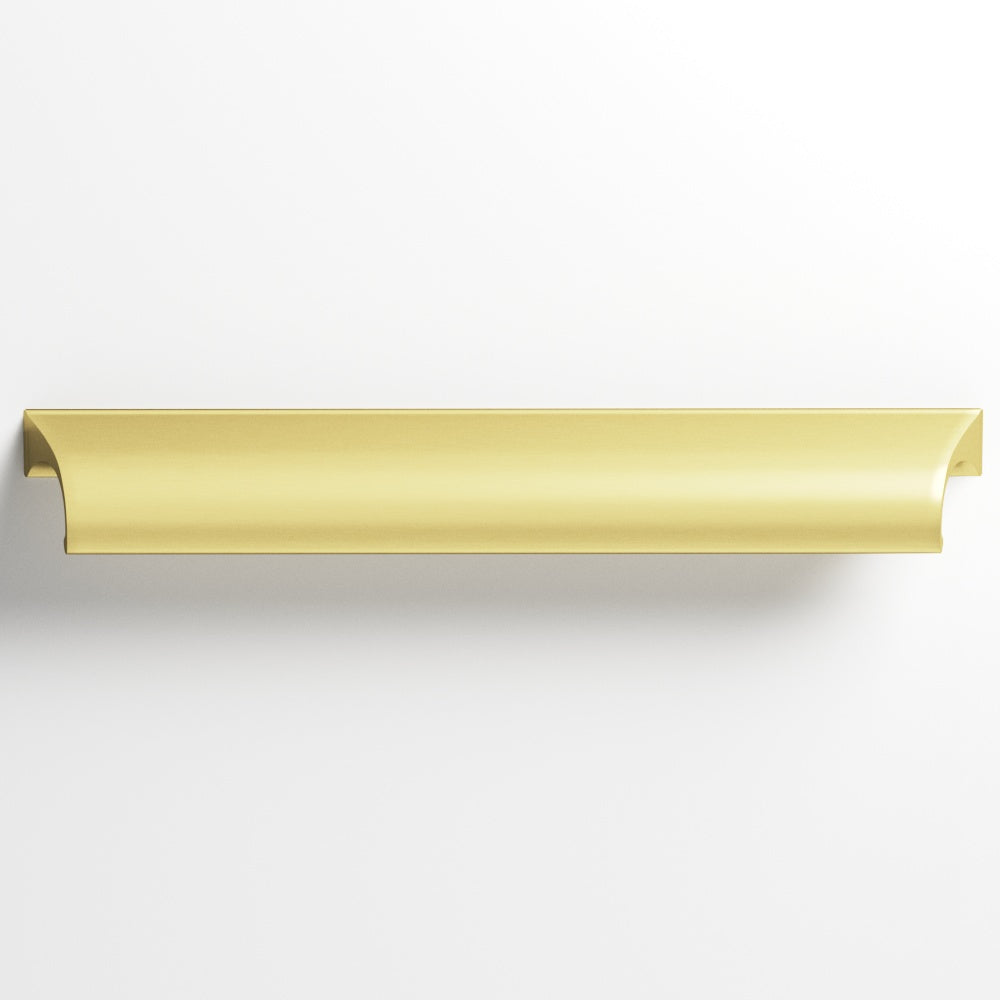 Colonial Bronze Series 420 3" Waterfall Cabinet Pull With Scalloped Ends Matte Satin Brass / 3"