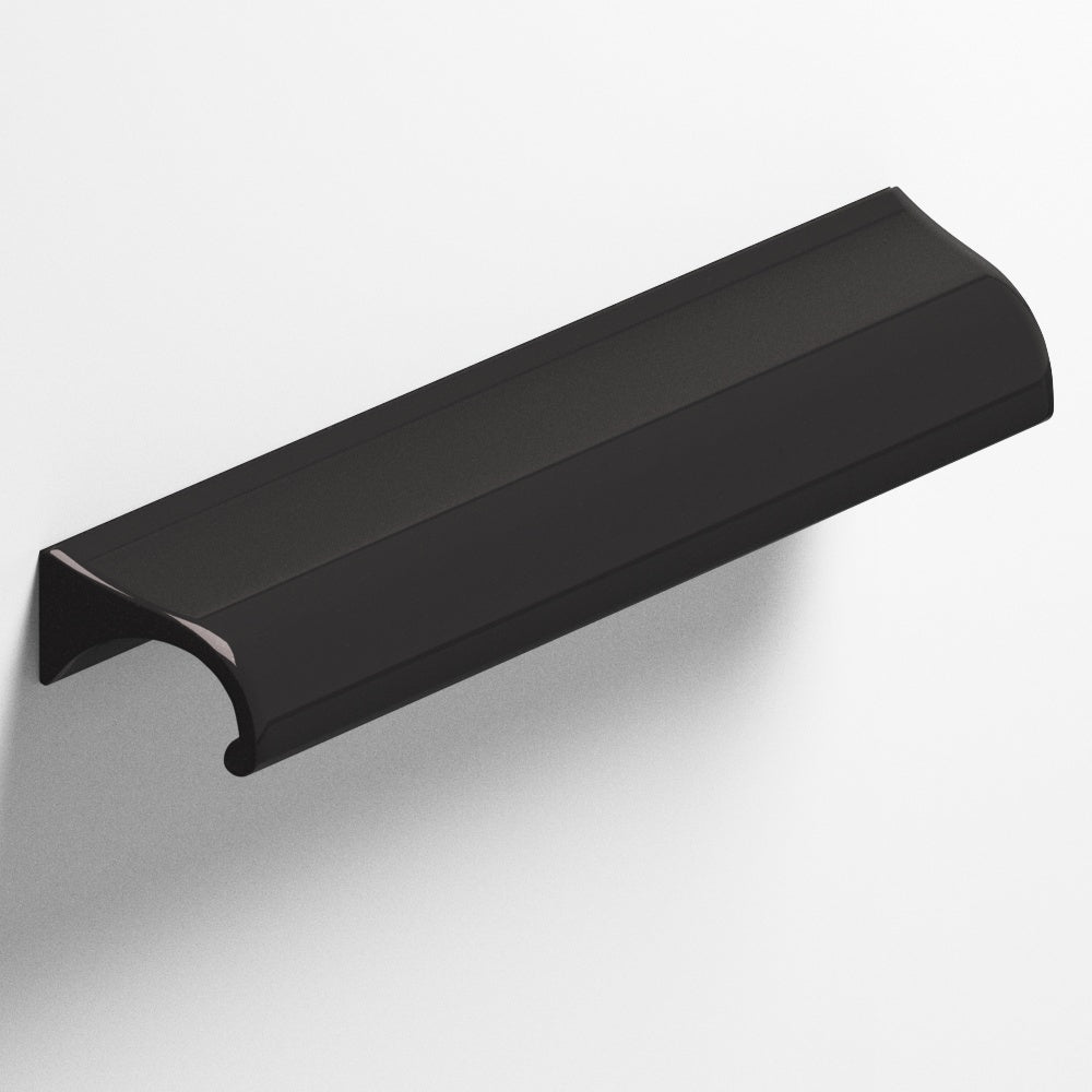 Colonial Bronze Series 457 4" Waterfall Cabinet Pull With Tapered Ends Satin Black / 4"