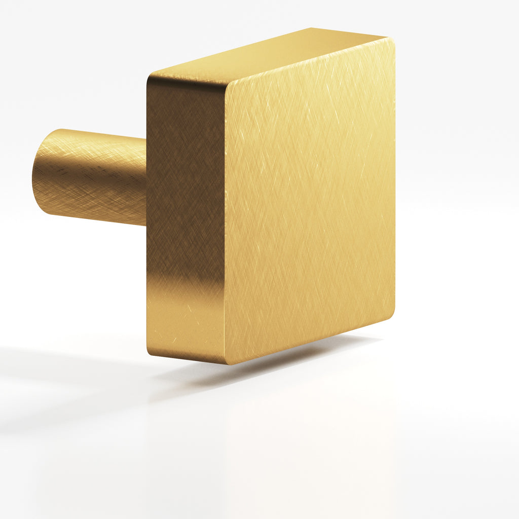 Colonial Bronze Series 521 1.25" Square Cabinet Knob With Straight Post Weathered Brass / 1.25"